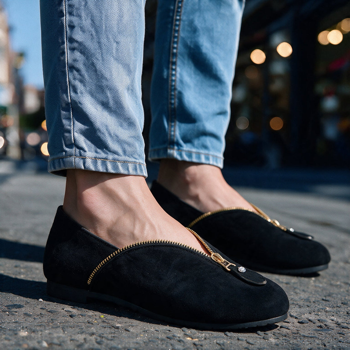 Eleanor Comfy Zip Flats