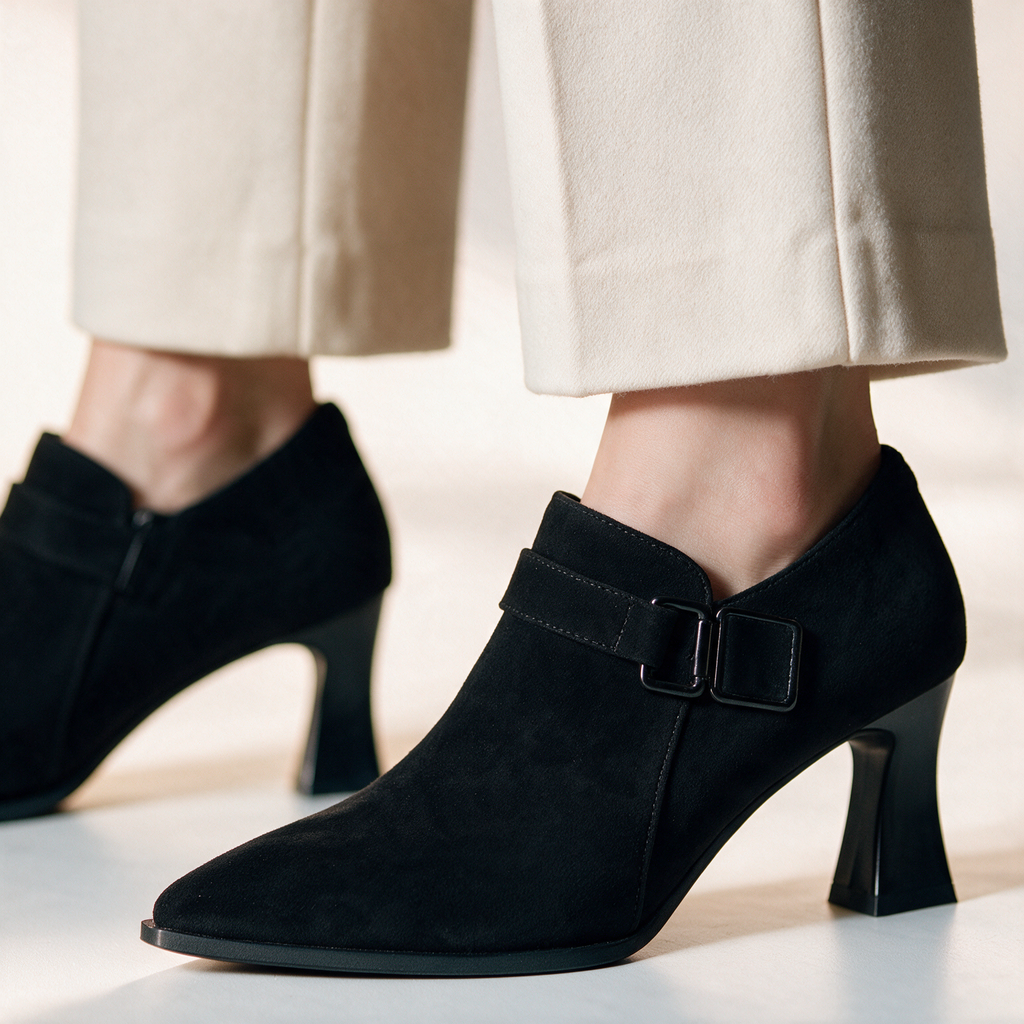 Violet Sculpted Black Heels