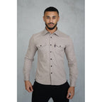 Malcolm | Mens Slim Fit Long Sleeve Button Up Non Iron Overshirt Shirt Jacket