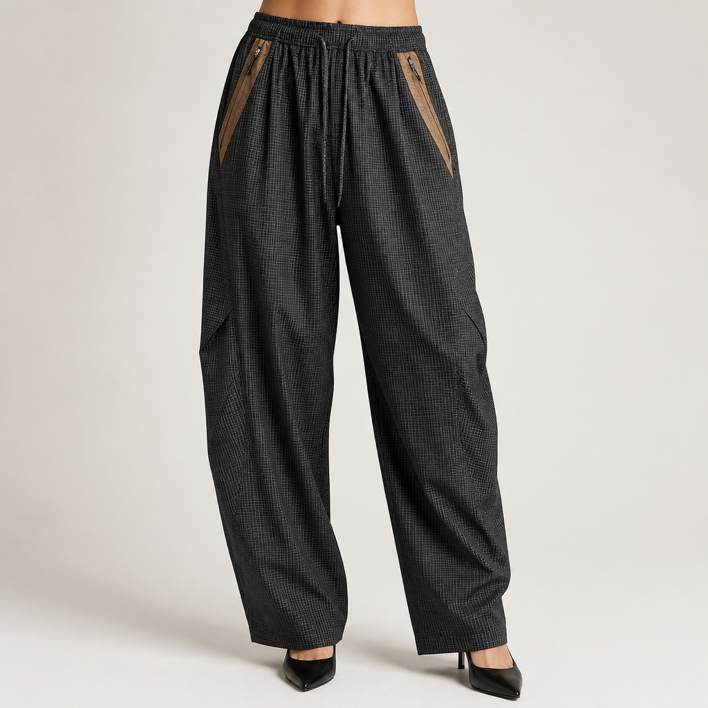 Marcie | Womens High Waisted Wide Leg Casual Pants, Black