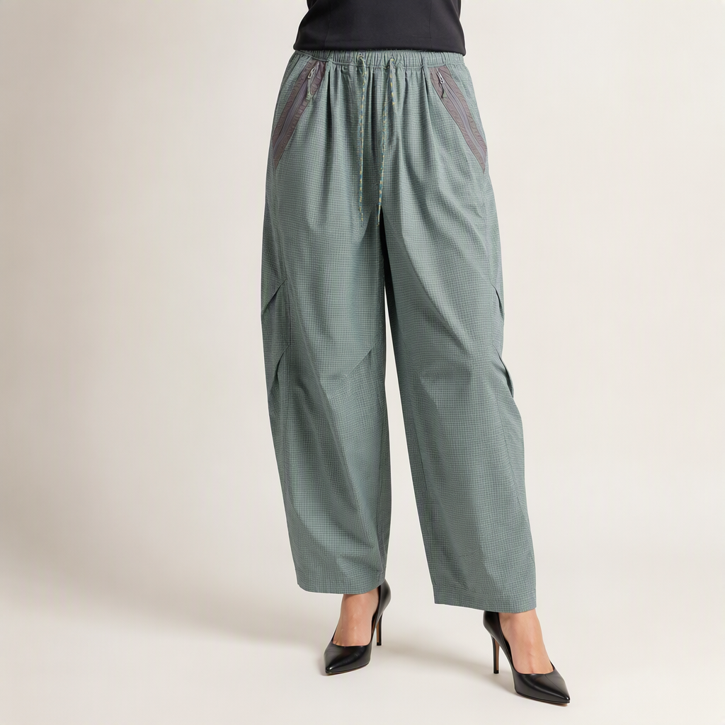 Marcie | Womens High Waisted Wide Leg Casual Pants, Green