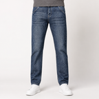 Marcus | Mens Stretch Straight Tapered Slim Fit Jeans, Vintage Blue