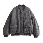Margot | Womens Quilted Washed Cotton Padded Winter Bomber Jacket