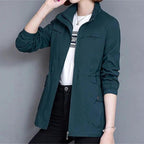 Marguerite | Womens Drawstring Waist Wool Blend Coat - Blue
