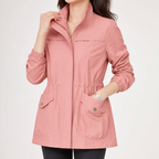Marguerite | Womens Coat Wool Blend Winter Drawstring Waist Coat, Pink