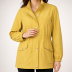 Marguerite | Womens Coat Wool Blend Winter Drawstring Waist Coat, Yellow