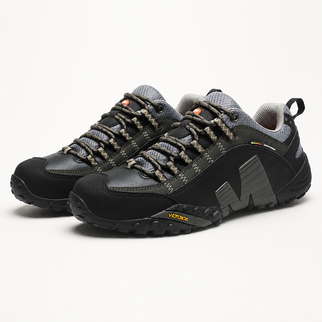 Maria | Womens Non Slip Outdoor Walking Hiking Shoes, Black Army Green