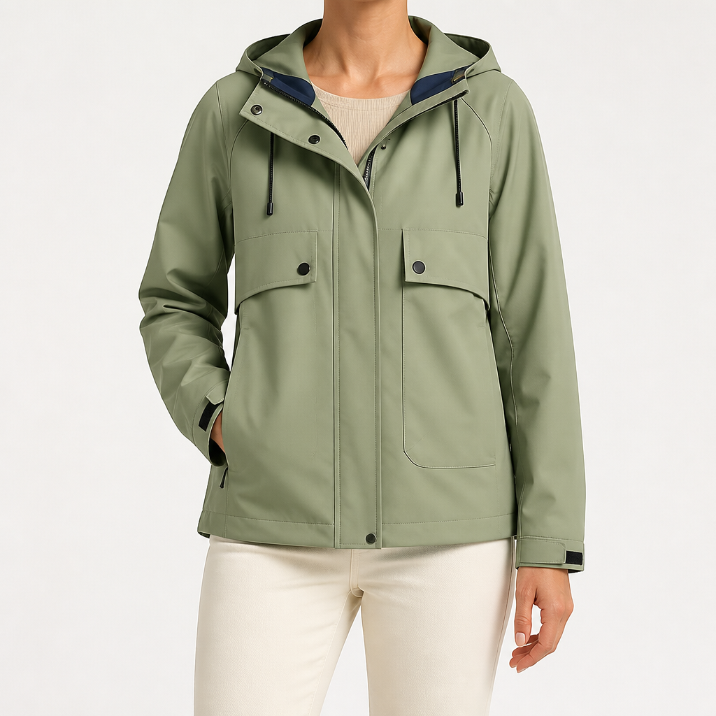 Mariah | Womens Waterproof Windproof Hooded Softshell Jacket, Army Green