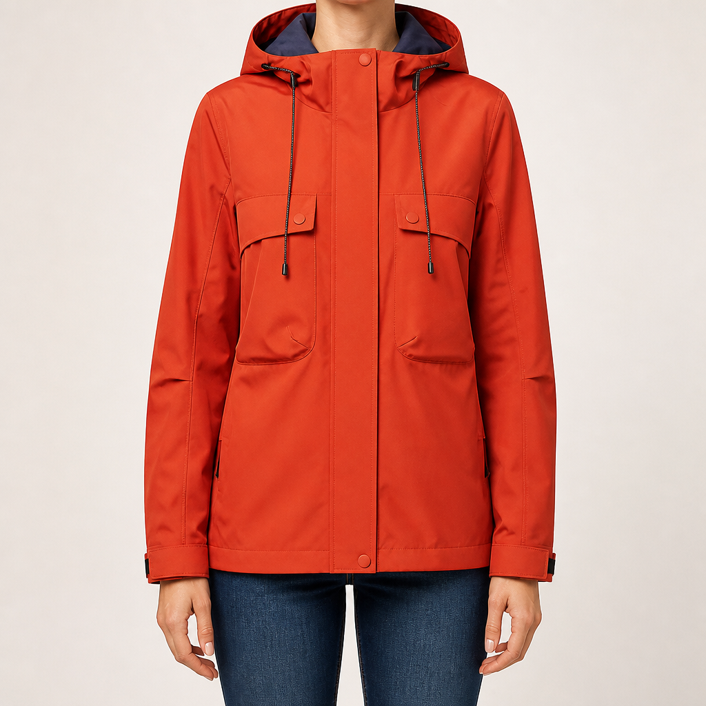 Mariah | Womens Waterproof Windproof Hooded Softshell Jacket, Red 2