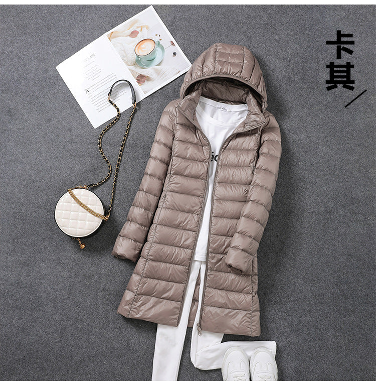 Marianne | Womens Long Puffer Coat Hooded Longline Lightweight Jacket
