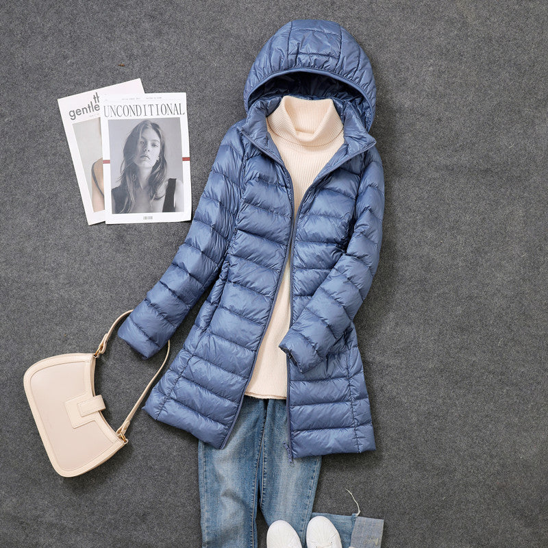 Marianne | Womens Long Puffer Coat Hooded Longline Lightweight Jacket