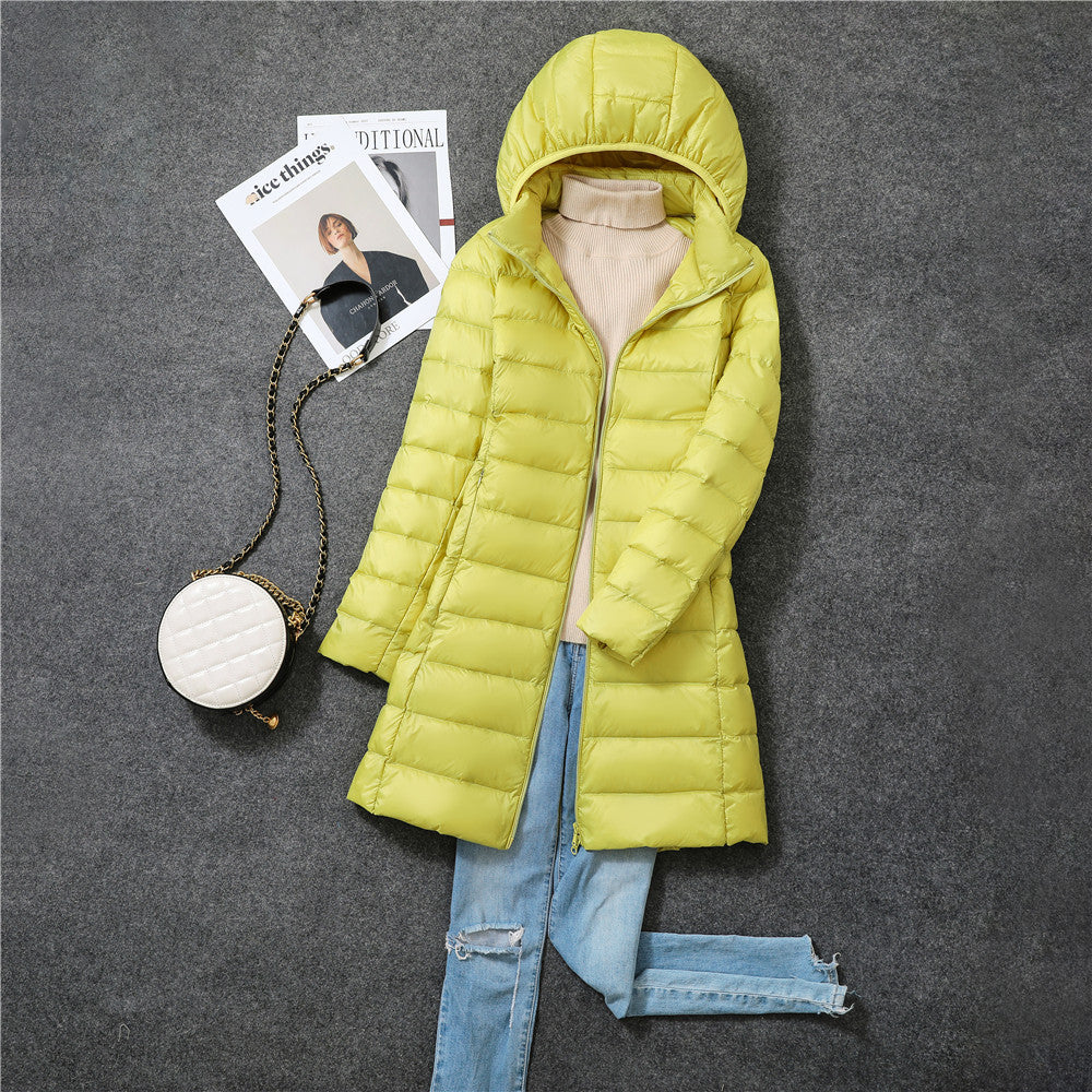 Marianne | Womens Long Puffer Coat Hooded Longline Lightweight Jacket