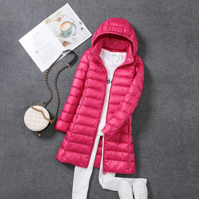 Marianne | Womens Long Puffer Coat Hooded Longline Lightweight Jacket