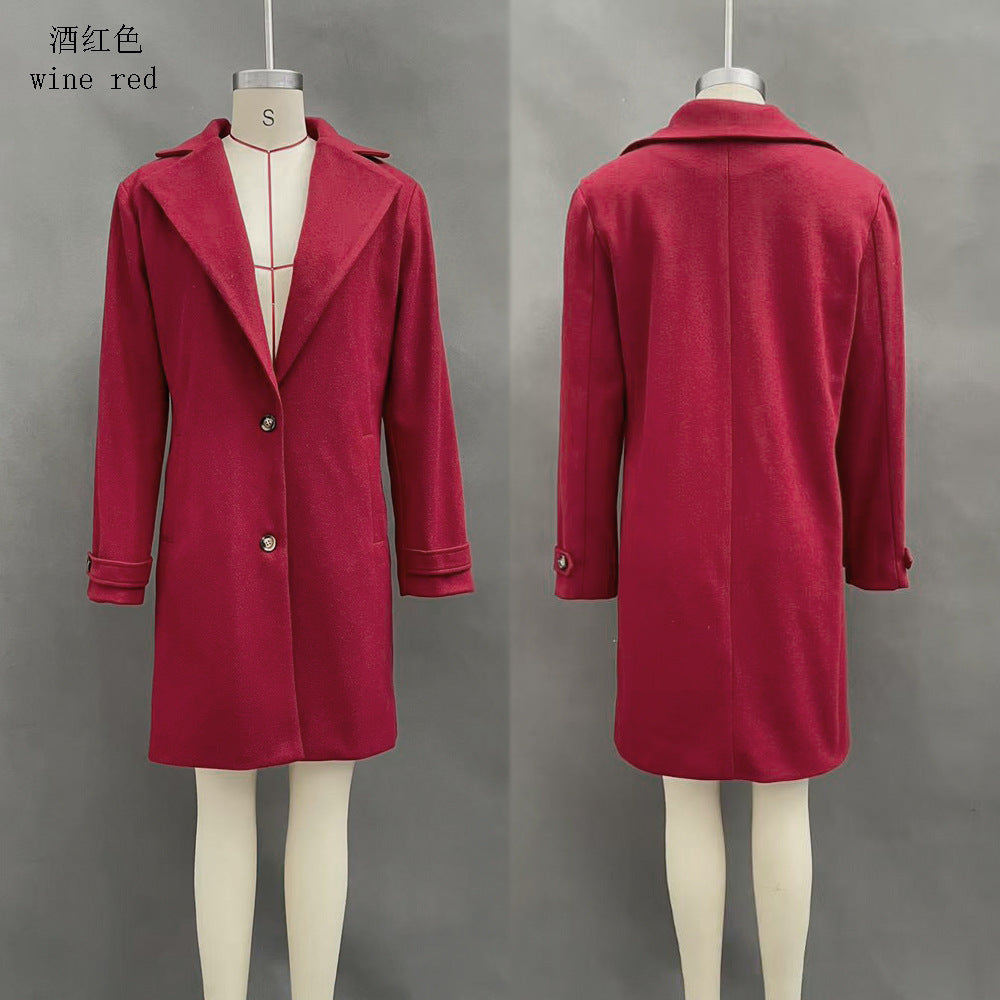 Maribel | Womens Plaid Mid Length Coat - Burgundy No