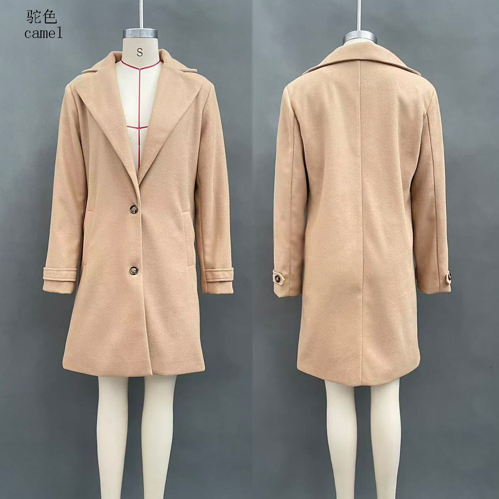 Maribel | Womens Plaid Mid Length Coat - Camel No