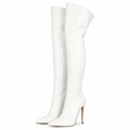 Marjorie | Womens Knee High Boots Leather Pointed Toe Heeled Long Footwear