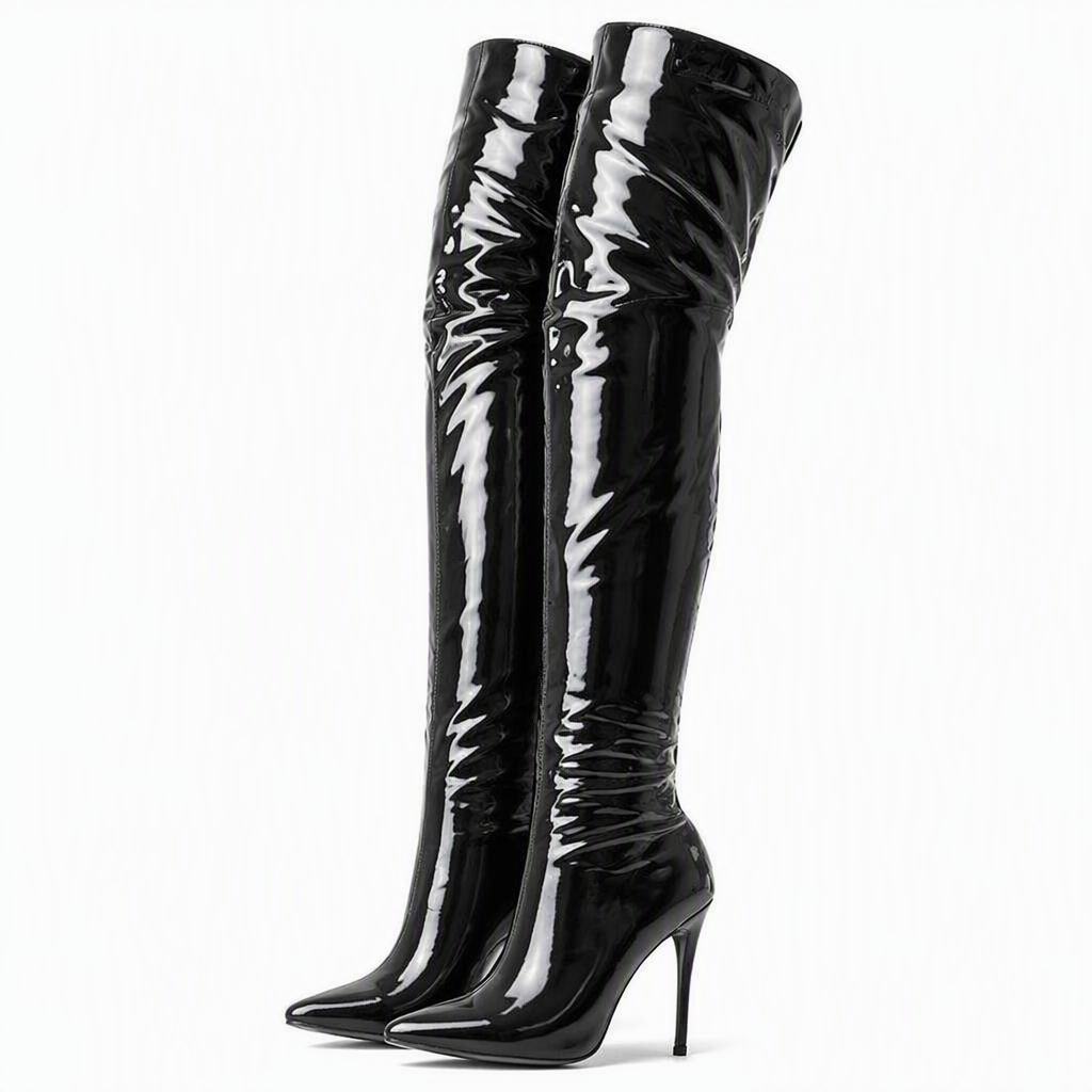 Marjorie | Womens Knee High Boots Leather Pointed Toe Heeled Long Footwear