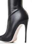 Marjorie | Womens Knee High Boots Leather Pointed Toe Heeled Long Footwear