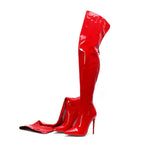 Marjorie | Womens Knee High Boots Leather Pointed Toe Heeled Long Footwear