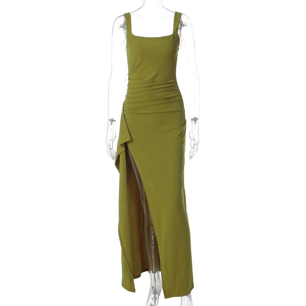 Marla | Womens Wedding Guest Strapless Backless High Slit Maxi Dress