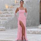 Marla | Womens Wedding Guest Strapless Backless High Slit Maxi Dress