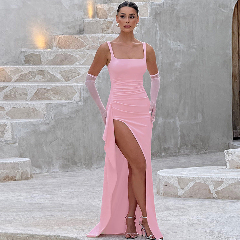 Marla | Womens Wedding Guest Strapless Backless High Slit Maxi Dress