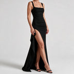 Marla | Womens Wedding Guest Strapless Backless High Slit Maxi Dress