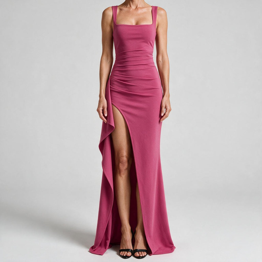 Marla | Womens Wedding Guest Strapless Backless High Slit Maxi Dress