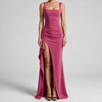 Marla | Womens Wedding Guest Strapless Backless High Slit Maxi Dress