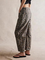 Marlena | Womens Leopard Print High Waisted Straight Leg Denim Jeans