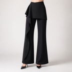 Marlowe | Womens Trousers Flared High Waisted Suit Casual Pants, Black 2