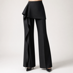 Marlowe | Womens Trousers Flared High Waisted Suit Casual Pants, Black 3