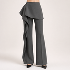 Marlowe | Womens Trousers Flared High Waisted Suit Casual Pants, Gray 3