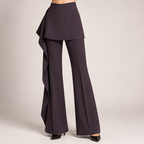 Marlowe | Womens Trousers Flared High Waisted Suit Casual Pants, Purple 2