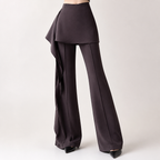 Marlowe | Womens Trousers Flared High Waisted Suit Casual Pants, Purple