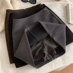 Marnie | Womens High Waisted Wool A Line Mini Skirt - 2
