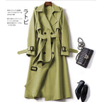 Marnie | Womens Mid Length Lapel Trench Coat, Avocado