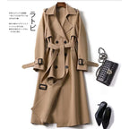 Marnie | Womens Mid Length Lapel Trench Coat, Mocha