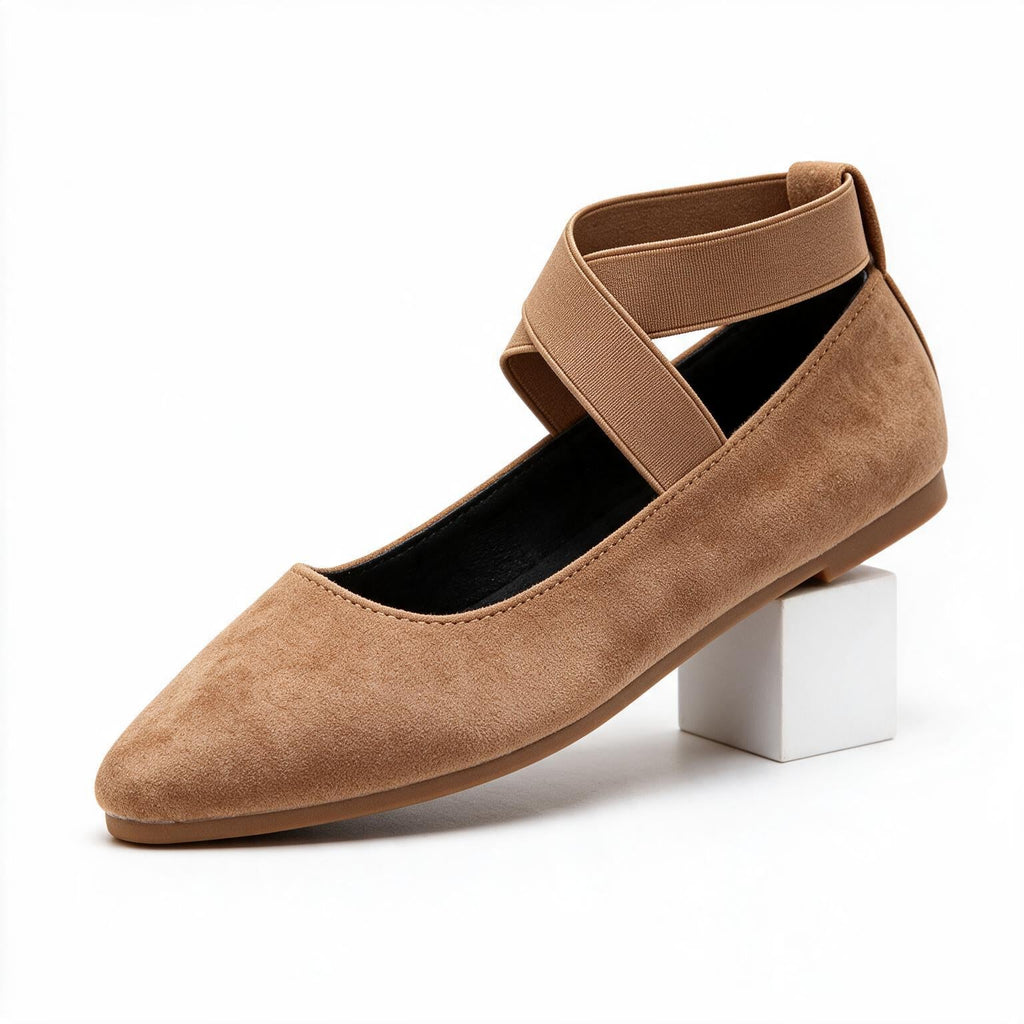 Marsha | Womens Round Toe Elastic Slip On Ballet Flats