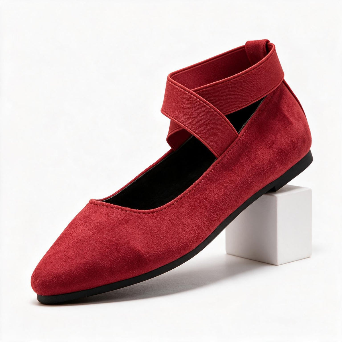 Marsha | Womens Round Toe Elastic Slip On Ballet Flats