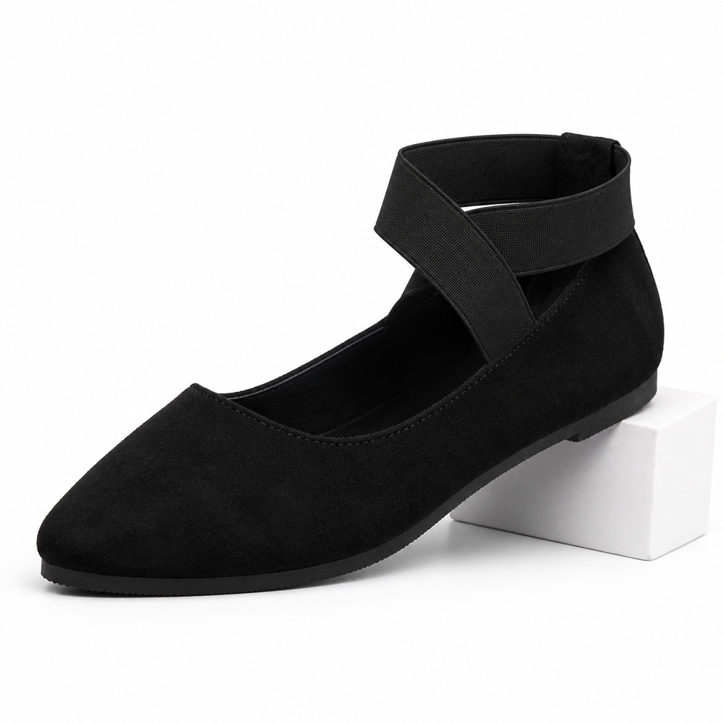 Marsha | Womens Round Toe Elastic Slip On Ballet Flats