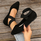 Marsha | Womens Round Toe Elastic Slip On Ballet Flats