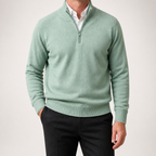 Martin | Mens Knit Sweater Stand Collar Warm Winter Casual Pullover, Green