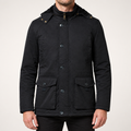 Marvin | Mens Fleece Lined Hooded Winter Workwear Work Jacket, Black
