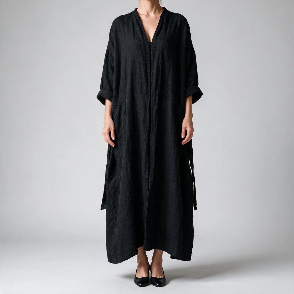 Maryann | Womens Long Sleeve Belted Longline Shirt Midi Dress