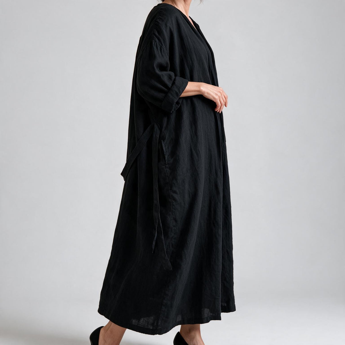 Maryann | Womens Long Sleeve Belted Longline Shirt Midi Dress