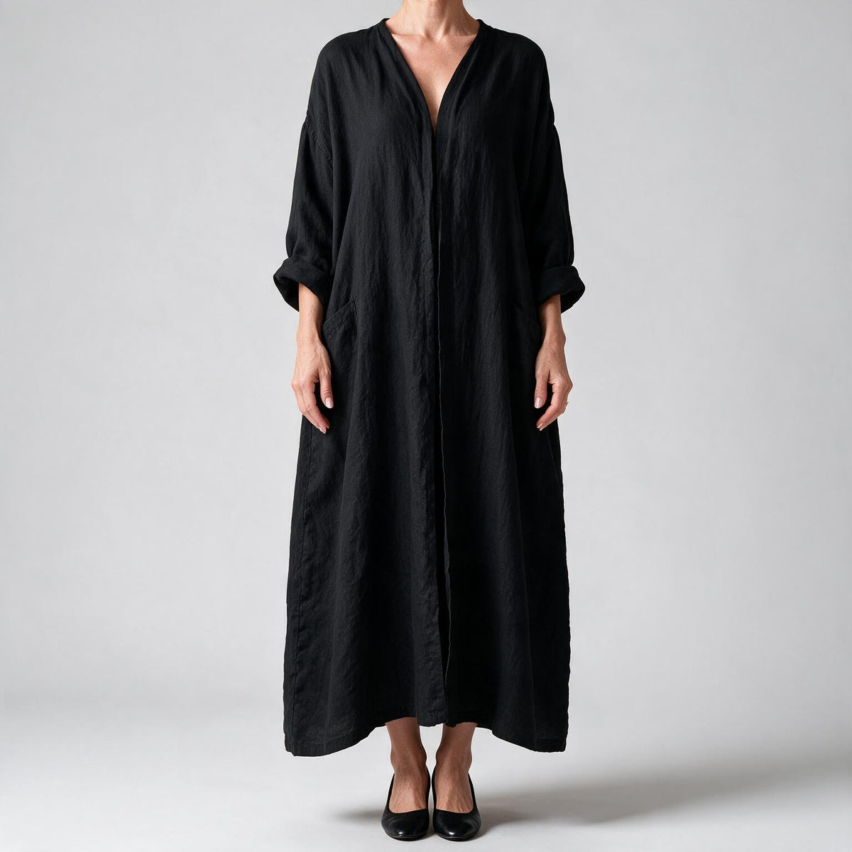 Maryann | Womens Long Sleeve Belted Longline Shirt Midi Dress