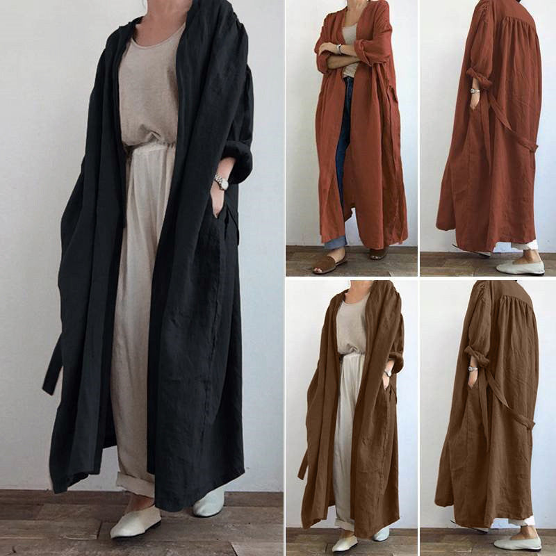 Maryann | Womens Long Sleeve Belted Longline Shirt Midi Dress