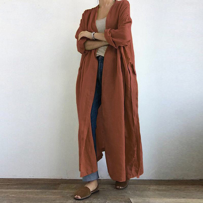 Maryann | Womens Long Sleeve Belted Longline Shirt Midi Dress