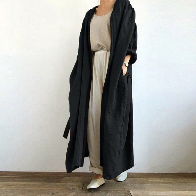 Maryann | Womens Long Sleeve Belted Longline Shirt Midi Dress